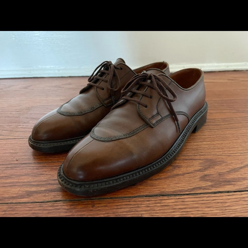 JM Weston Half-Hunt Derby Daphné Shoes, Brown Leather, Size 4C 6.5US